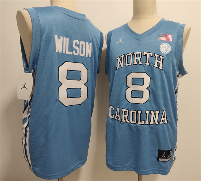 Men's North Carolina Tar Heels #8 Caleb Wilson Blue Limited College Stitched Jersey